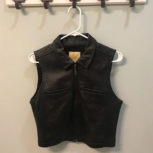 Black leather vest vintage